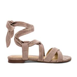 Splendid Feodora Taupe Genuine Suede Ankle Wrap Sandals Size 8.5 Women